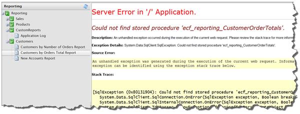 Executed report