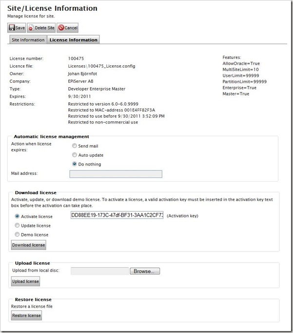 LicenseDetail